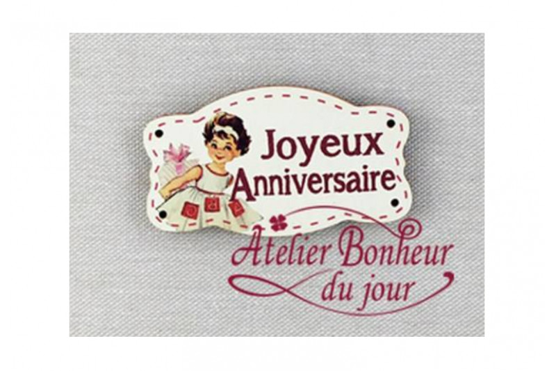 Bouton En Bois Joyeux Anniversaire Bouton En Bois Joyeux Anniversaire