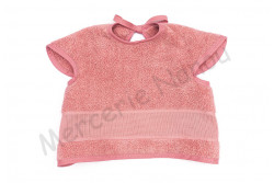 Bavoir avec manches à broder Rico,  fraise écrasée