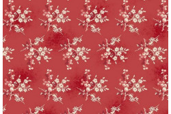 Tissu Edyta Sitar "Little sweethearts" baies et fleurs sur framboise