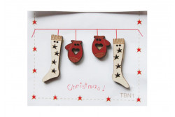 Boutons  "Chaussettes et mouffles, Noël"
