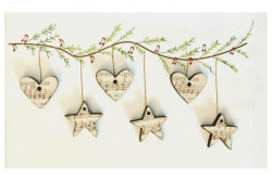 Boutons  "Coeurs et Etoiles, musique de Noël"