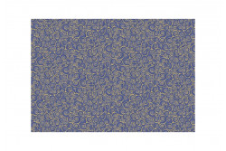 Tissu Makower "Gold Scroll" Mid Blue
