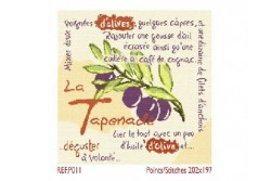 grille broderie point de croix Provence "Tapenade"