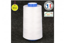 Cône de fil polyester 5000m blanc