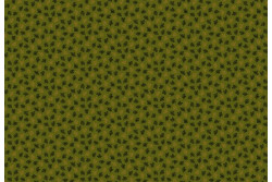 Tissu patch à petits motifs "Petites feuilles sur fond vert kaki"