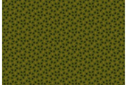 Tissu patch à petits motifs "Petites feuilles sur fond vert kaki"