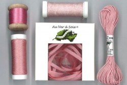 Pack découverte Au Ver A Soie ,"Soie Surfine / Ruban de soie" Rose