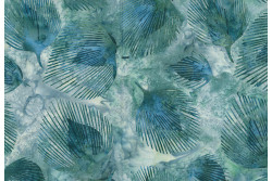 tissu Bali Handpaints "ramures vert d'eau"