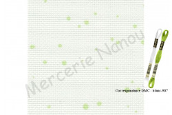FEIN AIDA 7 pts/cm de Zweigart, coloris 1359 splash blanc bulle anis