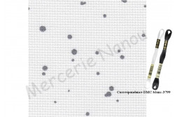 Toile Aida de zweigart 5,5 pts/cm, coloris 1329 blanc splash gris