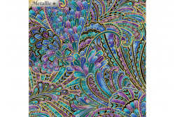 Tissu patch de Benartex Peacock Flourish "multi opulence"