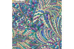 Tissu patch de Benartex Peacock Flourish "white multi opulence"