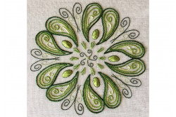 Fiche de broderie avec toile à broder "Camaïeu de soies en mandala"