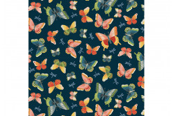 Tissu Makower "Michiko" Butterflies Blue