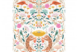 Tissu Dashwood "Our Planet" tigres et fleurs