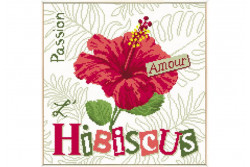 Diagramme au point de croix Lilipoints " Passion Hibiscus "