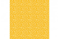 Tissu Odile Bailloeul "Jardin de la reine" labyrinthe sur fond jaune