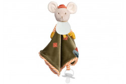 Doudou souris avec bavoir à broder 30 cm Henri