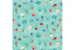 Tissu Clothworks "Sanibel Aqua" petits motifs marins