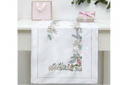 Kit de broderie chemin de table "Rose de Noel"