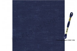 Toile de lin BELFAST de  Zweigart, coloris 589 bleu France foncé