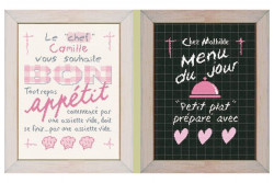 Diagramme au point de croix Lilipoints " Le chef et Menu du jour"