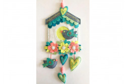 Kit couture feutrine, "SUSPENSION NICHOIR FLEURI"