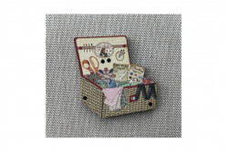 Bouton en bois laqué "Boite à Couture"