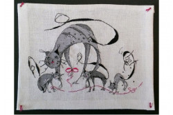 Diagramme de broderie de Soizic " Le Chat et ses Petits  "