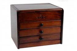 Meuble vintage DMC 3 tiroirs en bois