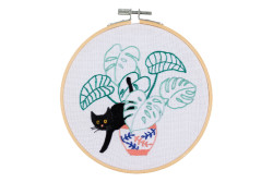 KIT de BRODERIE traditionnelle "Mister Monstera" - Com'1 Idée