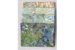 Lot de 4 coupons tissu Bali Handpaints ocre-vert