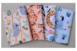 Lot de 4 coupons Tissu Dashwood "Our Planet" koalas & Co