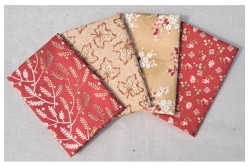 Lot de 4 coupons de Tissu "Little sweethearts" Edyta Sytar