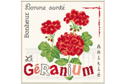 Création point de croix "Le Géranium" de Lilipoints