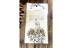 15 Boutons et 1 mini carte de voeux Etoiles-