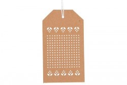 Etiquettes à broder en papier kraft perforé