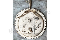 3 Boutons en bois "Love" Hibou