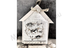 kIT et Boutons en bois "Maisonnette Oiseau"