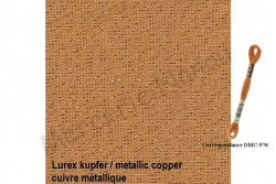 1 Coupon de Toile de lin BELFAST de Zweigart, coloris 3131 cuivre lurex