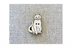 Boutons en bois "petit chat debout"