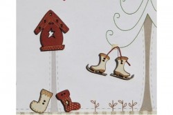 Bouton en bois "Happy Winter"