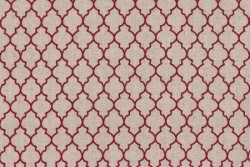 Tissu "Shabby Chic" Motif Mosaïque bordeaux