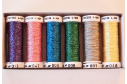 Pack de 6 bobines de fils métallisés "Flashy"