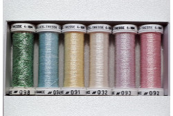Pack de 6 bobines de fils métallisés "Pastel"