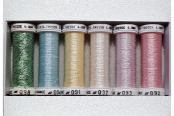 Pack de 6 bobines de fils métallisés "Pastel"